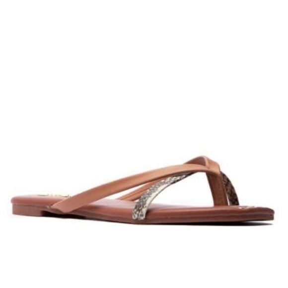!! NEW !! Two Way Strap Sandals with Gold Detail in Blush Snake - Picture 2 of 4